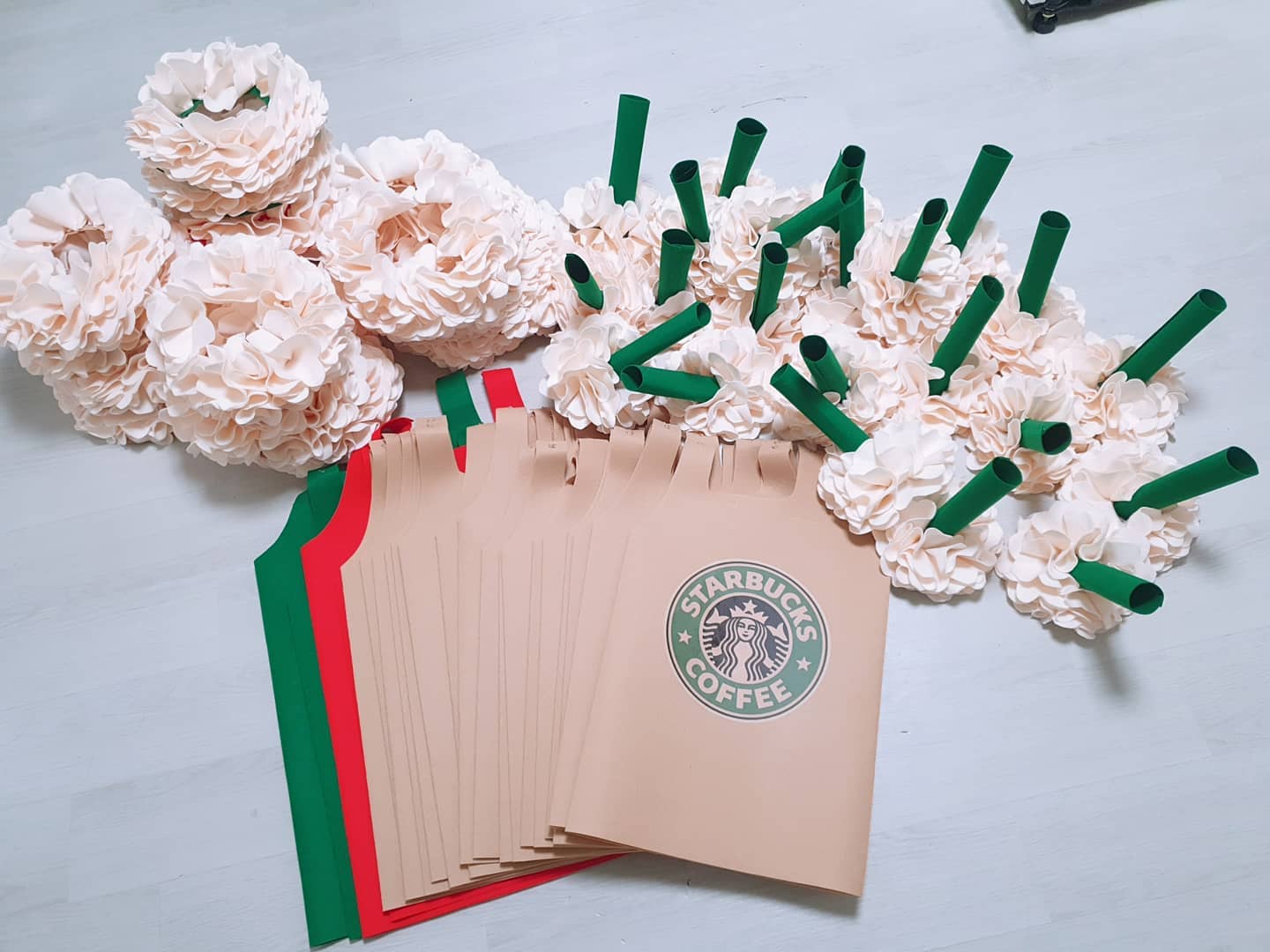 韓國手工系列-萬聖節starkbucks (red green beige pink)