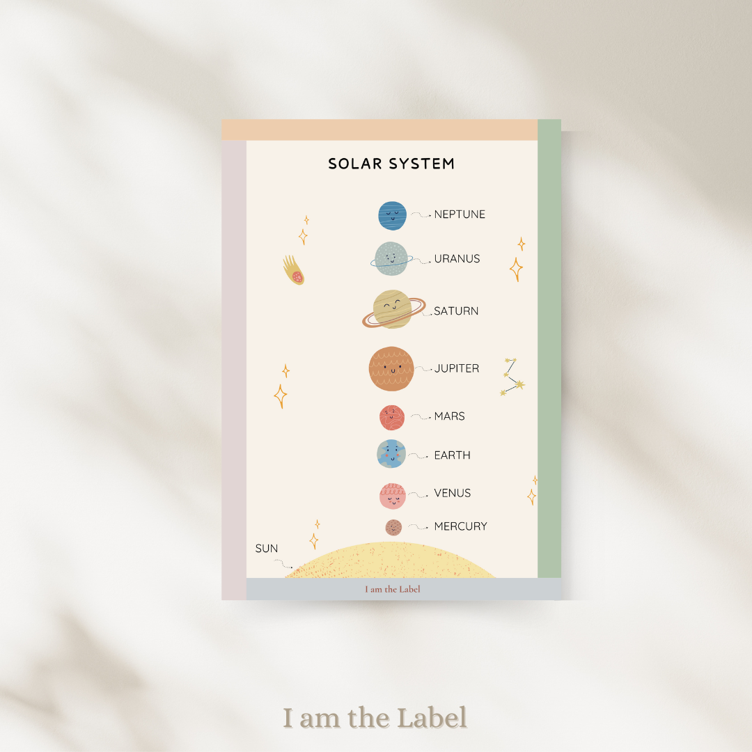 Learning Poster 撕不破防水學習海報 - Solar System