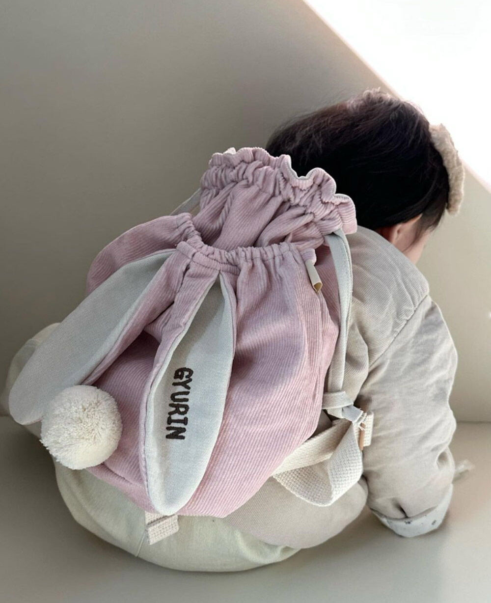 My Bunny Backpack-Corduroy 定制名字兔仔燈芯絨背包