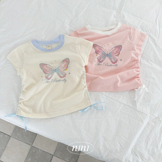 [NINI14] Butterfly Shirring Tee