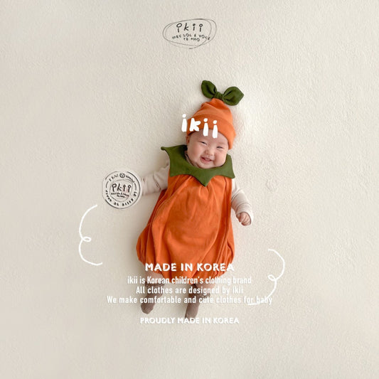 [ikii06] Pumpkin 2 SET (sleeveless romper + hat)