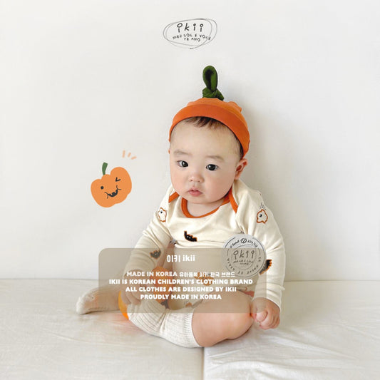 [ikii13] Pumpkin friend romper 2set