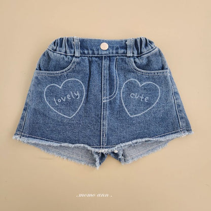 [MOMO13] Heart denim skirt