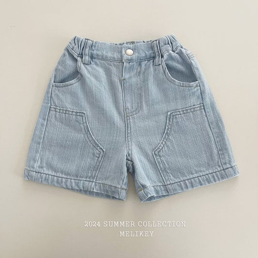 [MELI19]Linen Denim shorts