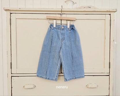 [NENE15] Ribbon Wide Jeans