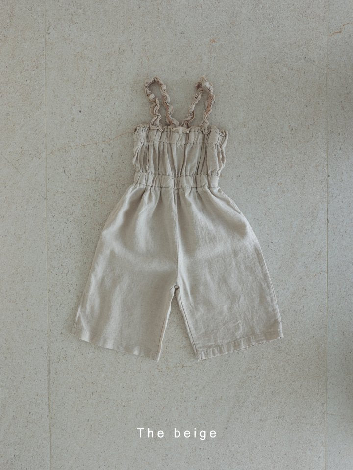[THBE 31] Tripe frill overalls top and bottom set