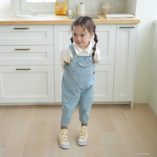 [NENE31] Kids) Belly Denim Overalls