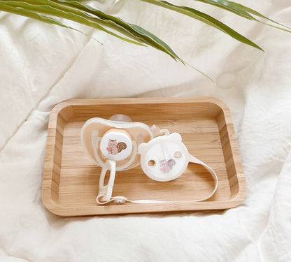 Floral Pacifier and Pacifier Teether Holder Set
