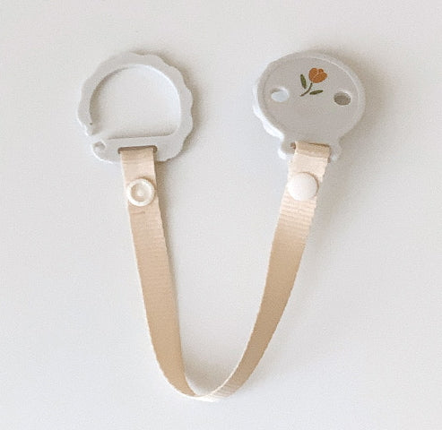 Floral Pacifier and Pacifier Teether Holder Set
