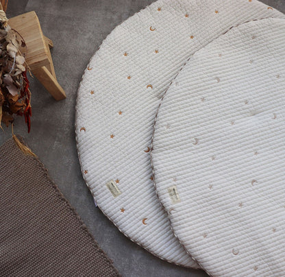 Star and Moon embroidery round play mat